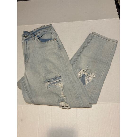 Wild Fable Womens High Rise Mom Jeans Size 4 Distressed Holes - Picture 5 of 10